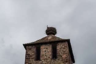 Nid de cigognes en haut de la tour de Kesslerturm 1407